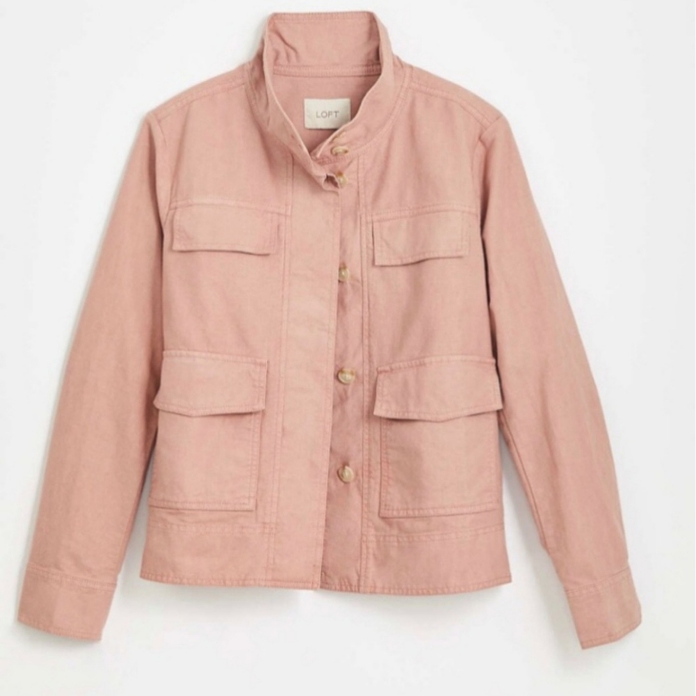 *NWT* LOFT Size M. Blush Pink Utility Jacket